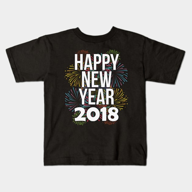 Happy New Year 2018 Kids T-Shirt by charlescheshire